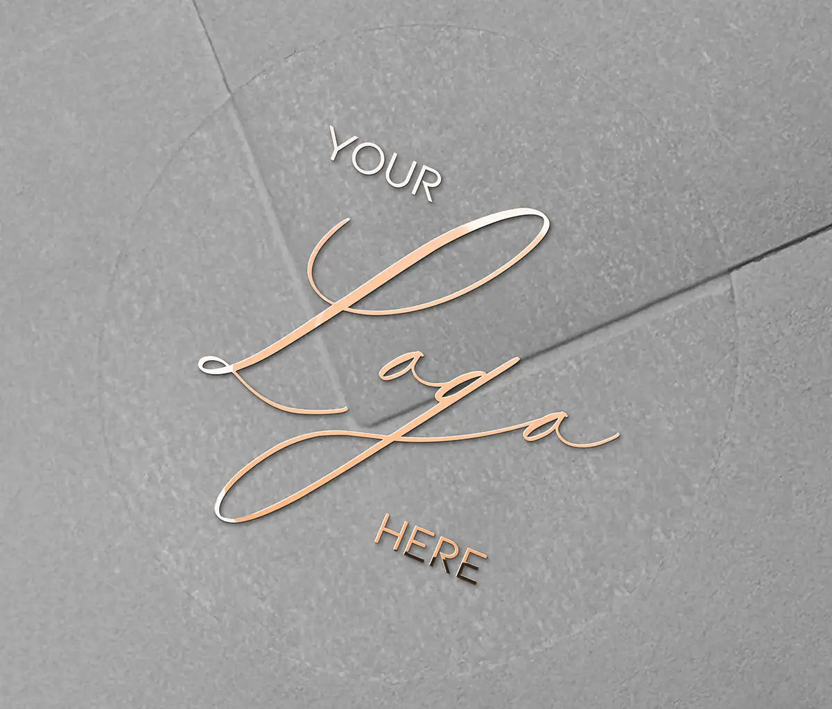 Rose Gold foil printed custom business logo on clear round sticker