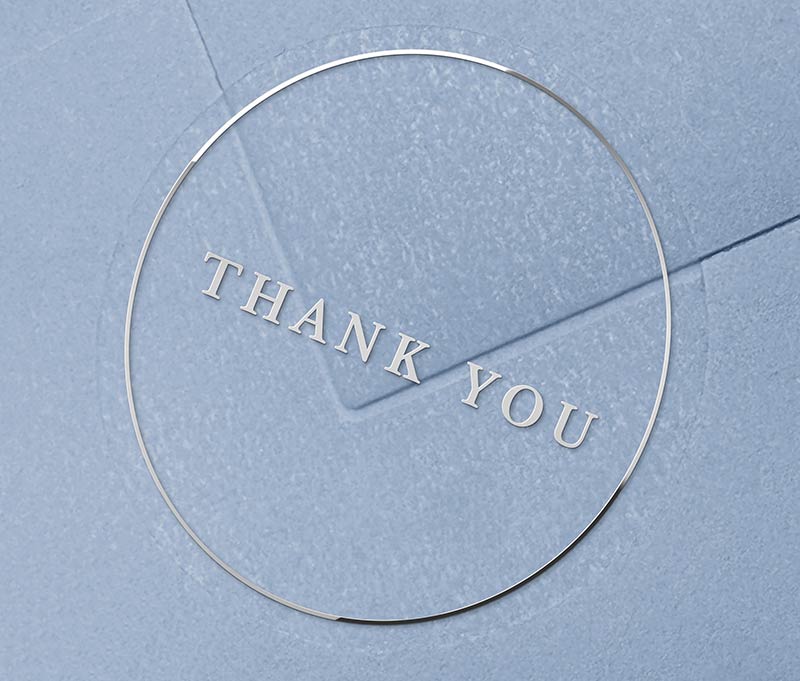 Foiled thank you stickers