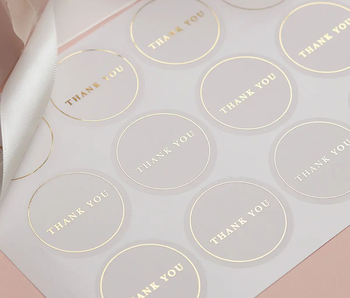 Foiled thank you stickers