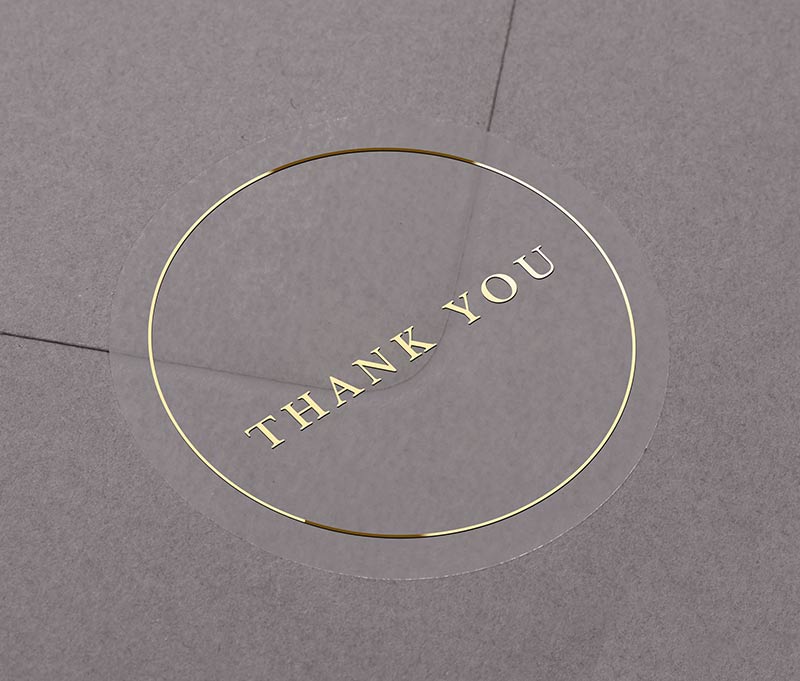 Foiled thank you stickers