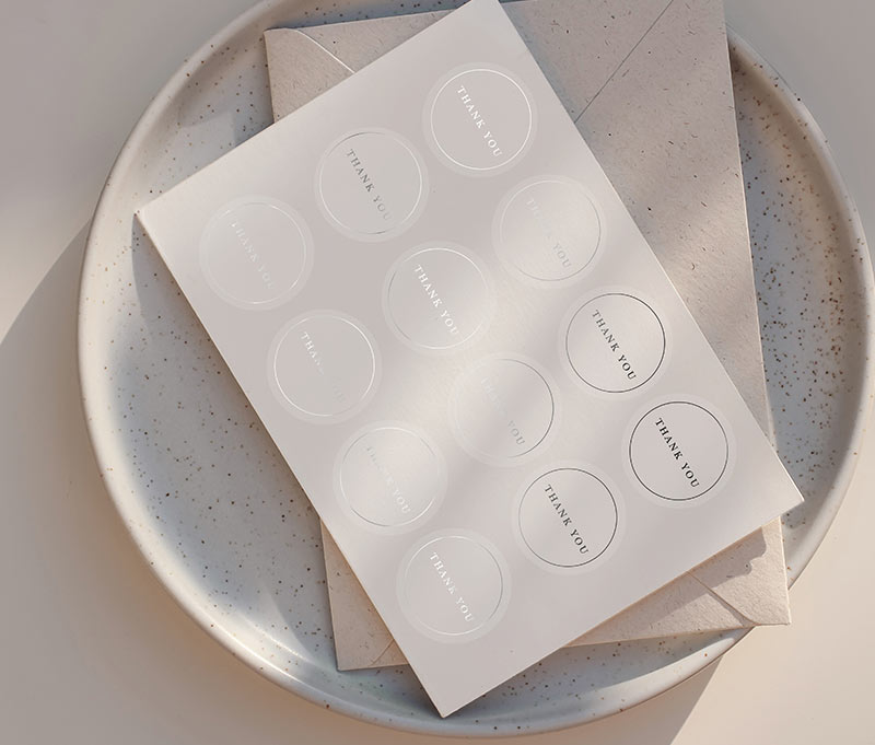 Foiled thank you stickers