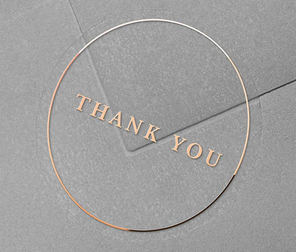 Foiled thank you stickers
