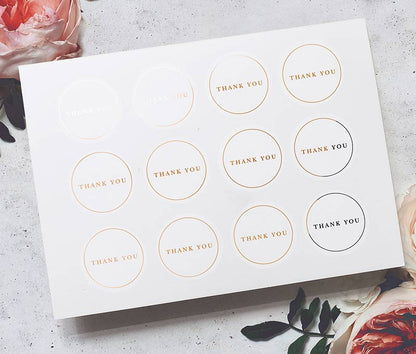 Foiled thank you stickers