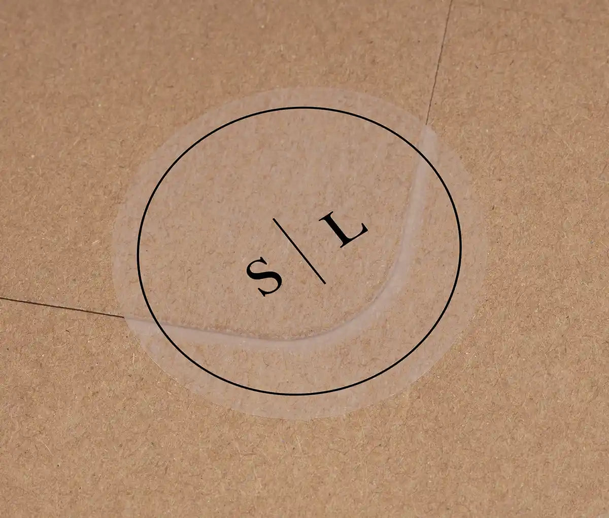 Minimalist Wedding envelope stickers with personalized initials printed on clear round label
