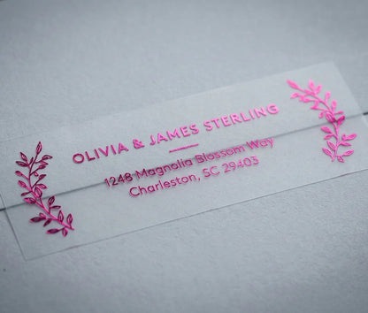Return Address Labels - Laurel Leaf Wedding - Real Foil, 30pcs