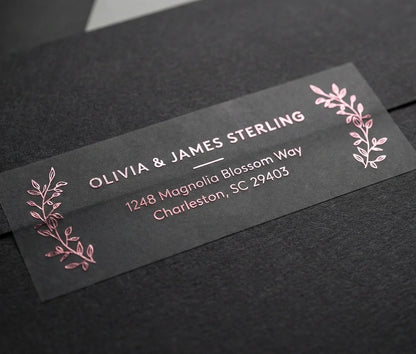 Return Address Labels - Laurel Leaf Wedding - Real Foil, 30pcs