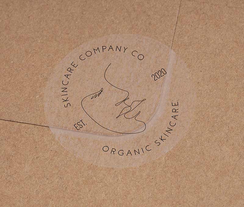 Skincare Business packaging stickers with personalized text