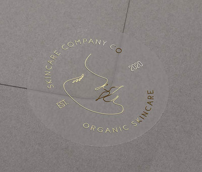 Skincare Business packaging stickers with personalized text