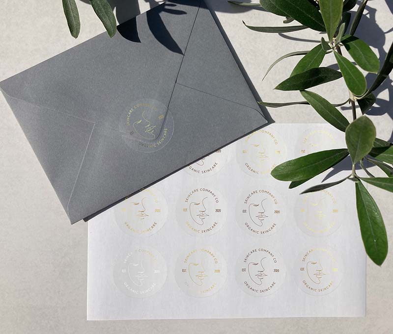 Skincare Business packaging stickers with personalized text