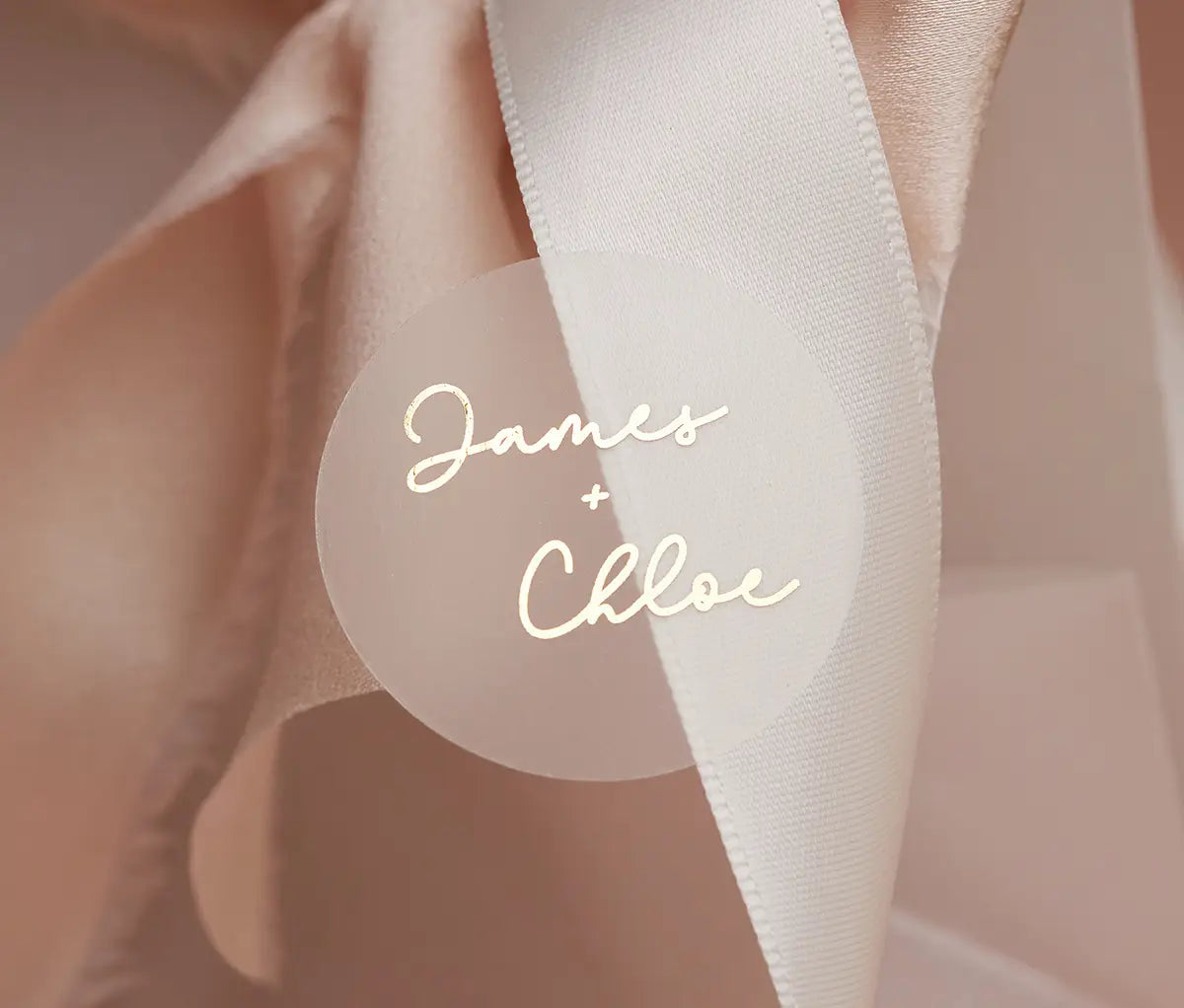 Custom Foiled Wedding Stickers with Names – Luxury Wedding Labels