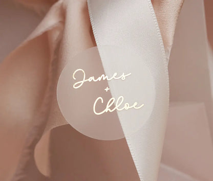 Custom Foiled Wedding Stickers with Names – Luxury Wedding Labels